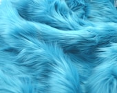 Turquoise faux fur 2 quot pile, blue faux fur, turquoise fur fabric craft squares, turquoise fursuit fur, turquoise shag fur, turquoise fur