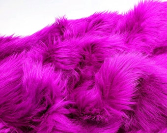 Magenta faux fur 2" pile, purple fur, purple fur craft squares, purple fursuit fur, magenta fabric, bright purple shag fur, purple faux fur