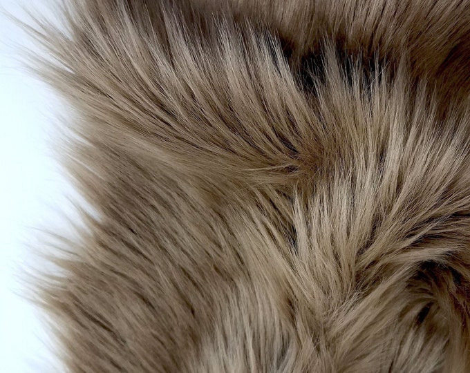 Light Brown Faux Fur 2 Pile, Light Brown Fur, Chocolate Brown Fur