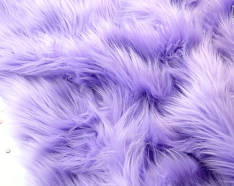 Lavender faux fur 2" pile, purple fur, lavender fur, faux fur craft squares, purple fursuit fur, lavender shag fur, lavender fur, lilac fur