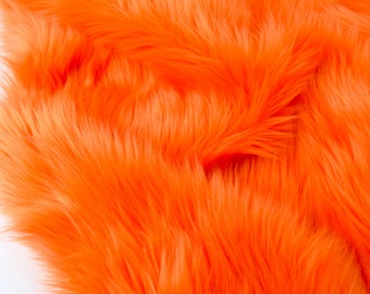 Orange faux fur 2" pile, orange fabric craft squares, orange fursuit fur, orange cosplay fur, orange faux fur, orange fur, orange fox fur