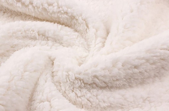 Heavy Duty SHERPA SHEEP SKIN White Faux Fur fabric / 60 Wide / Sold by the  yard 