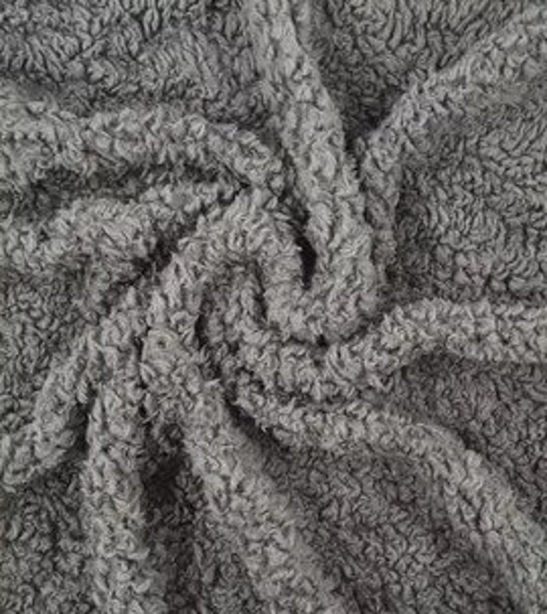 Sherpa Faux Fur Fabric Gray Sherpa by the Yard Sherpa Etsy