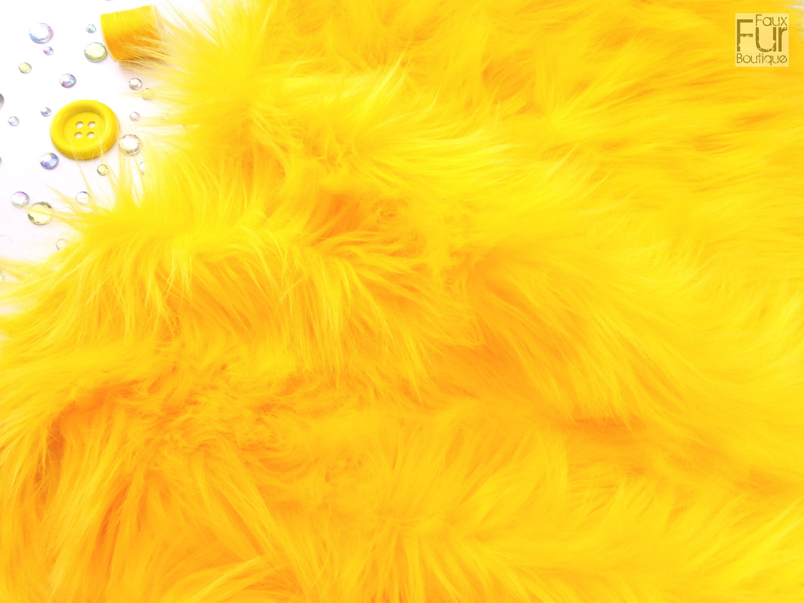 Yellow faux fur 2 pile yellow fabric craft squares Etsy