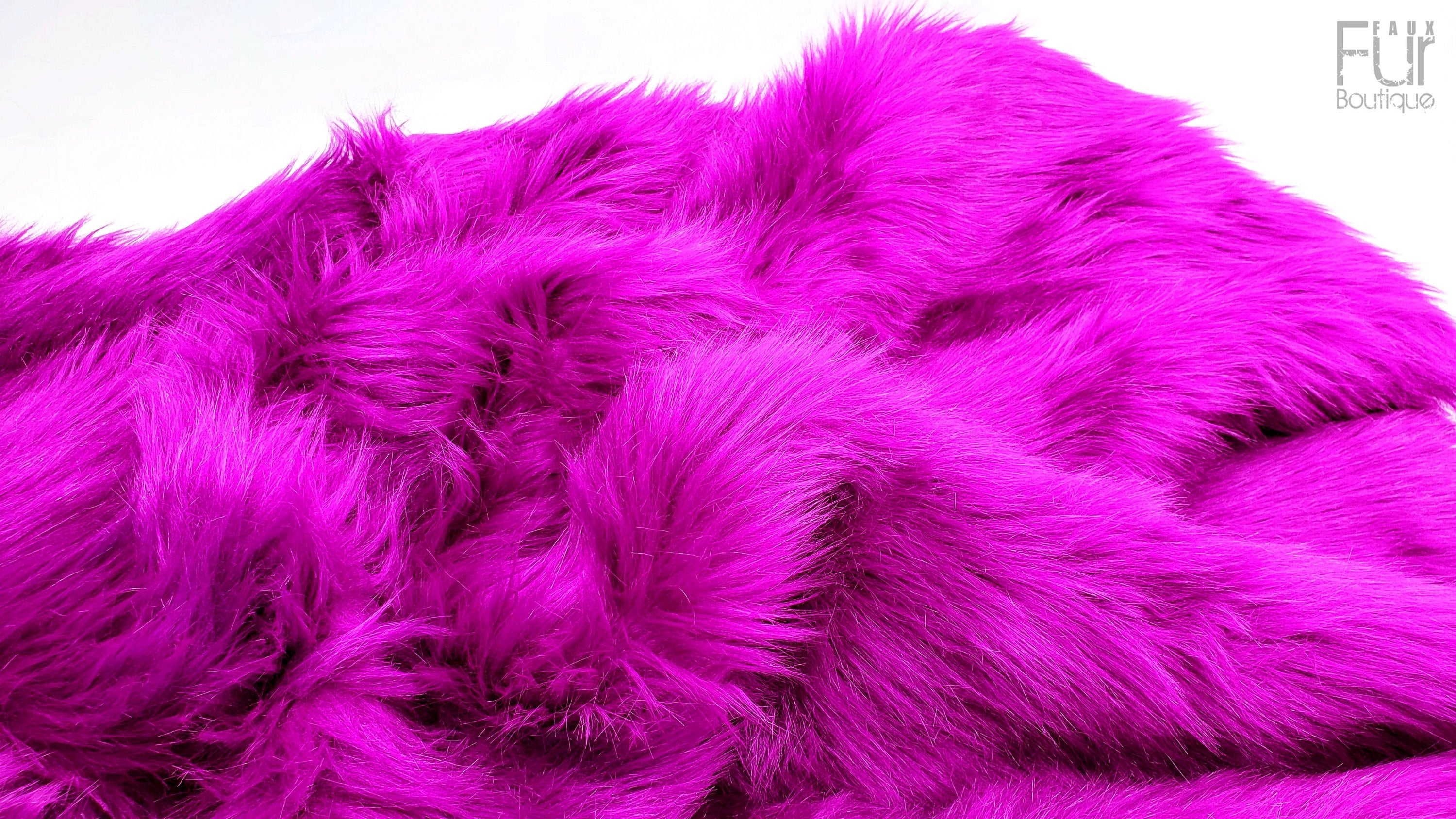 Faux Fur Fabric - Purple / Brown Multi-Color Decoration Soft Furry Fab