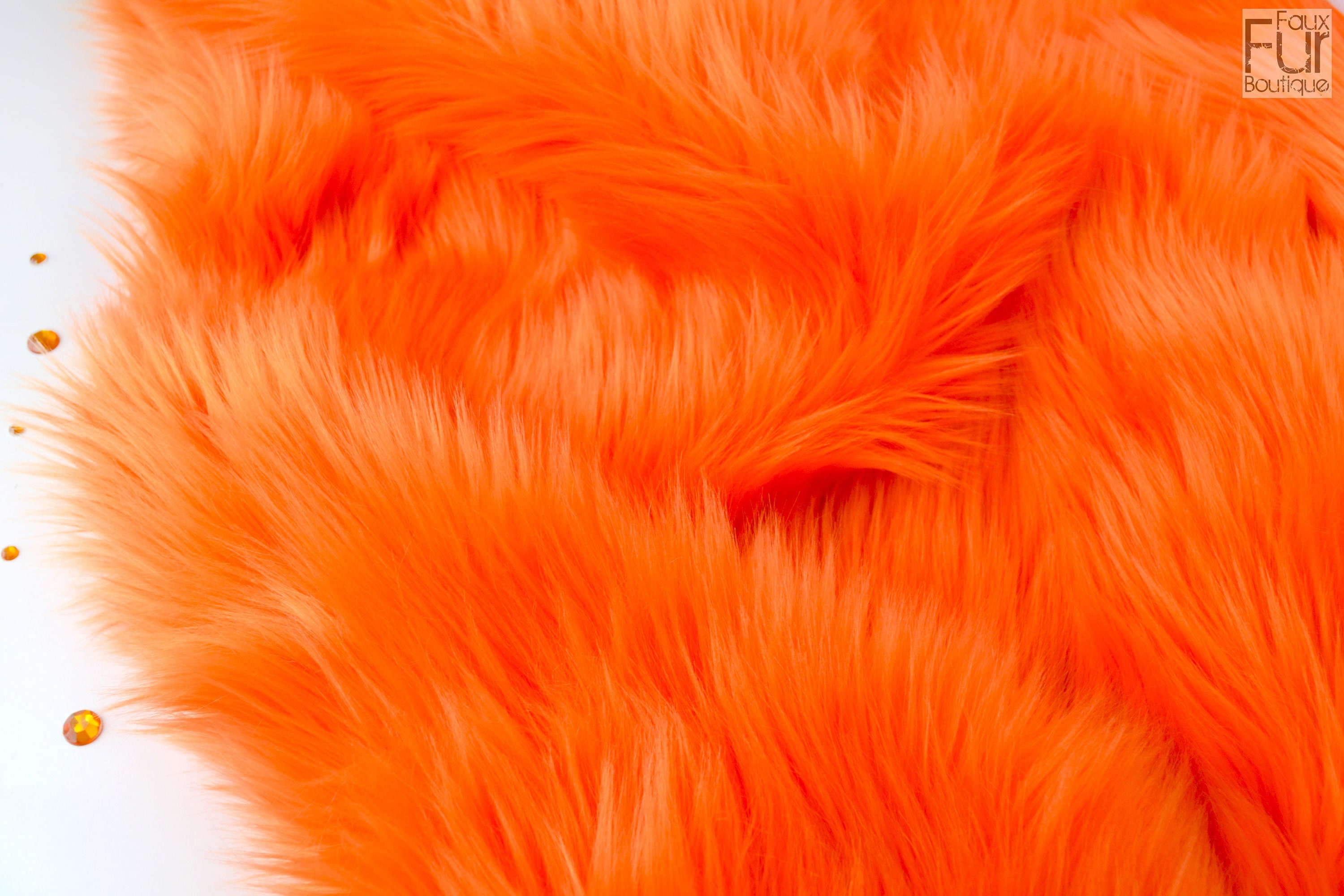 Buy Gnome Beard and Craft Furs Dark Orange Mongolian Faux Fur Online in  India 