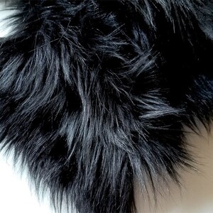 Black Faux Fur 2 Pile Black Craft Squares Black - Etsy