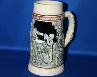 Vintage Original King Beer Stein Ale Tankard Stout German Mug Hand Painted Germany Bar Collectible Barware Memorabilia Breweriana