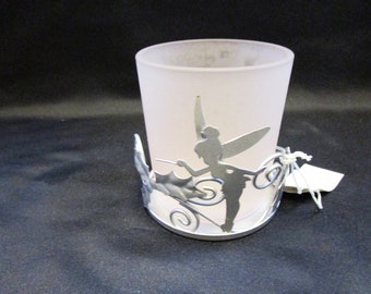 Vintage Disney Tinkerbell Holiday Votive Candle Holder Retired #45232 Christmas tea light Disneyana Tinker Bell Collectible Disneyland