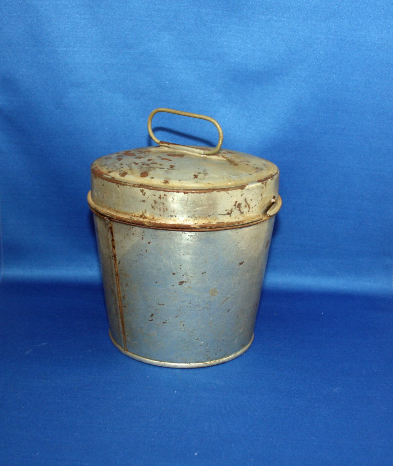Vintage Tin Bucket Mold Primitive Tin Pudding Mold Circa 1900’s Tin