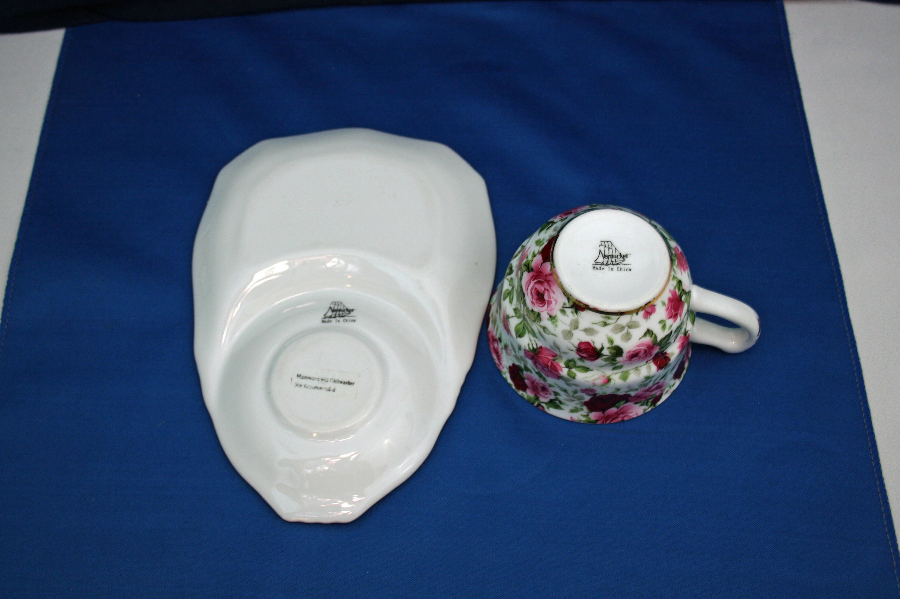 Vintage Teacup and Snack Plate Nantucket Home Chintz Rose Matching Cup