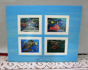 Vintage Disney Finding Nemo Commemorative Lithograph Set of 4 Disney Store Exclusive Printed in the USA Dory Crush Mr. Ray