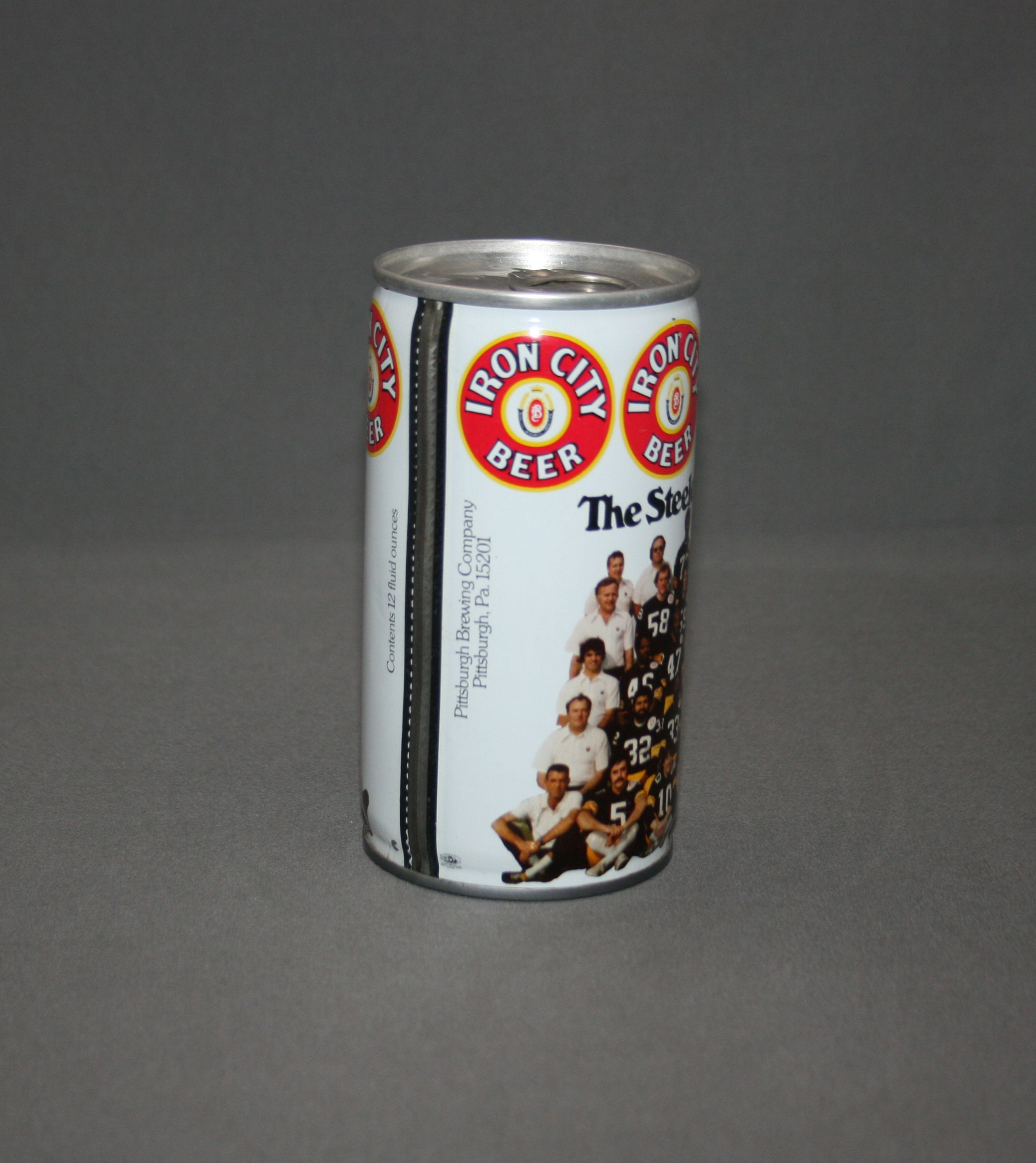 Vintage Iron City Beer Steelers 1976 Super Bowl Champs Steel Can Pull