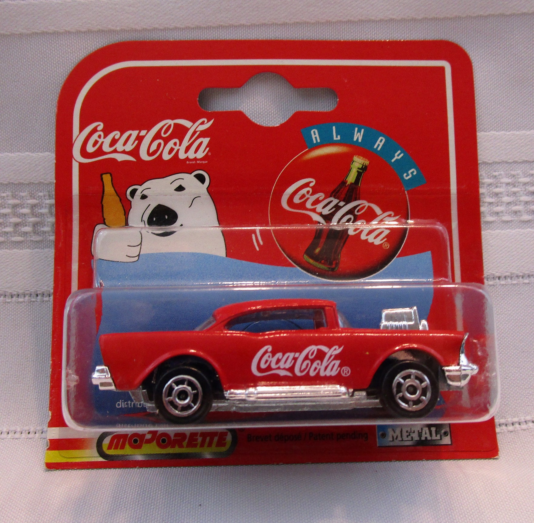 Vintage Coca Cola 57 Chevy Radio Grill #223 1:64 scale Majorette 200 series die-cast metal Coke