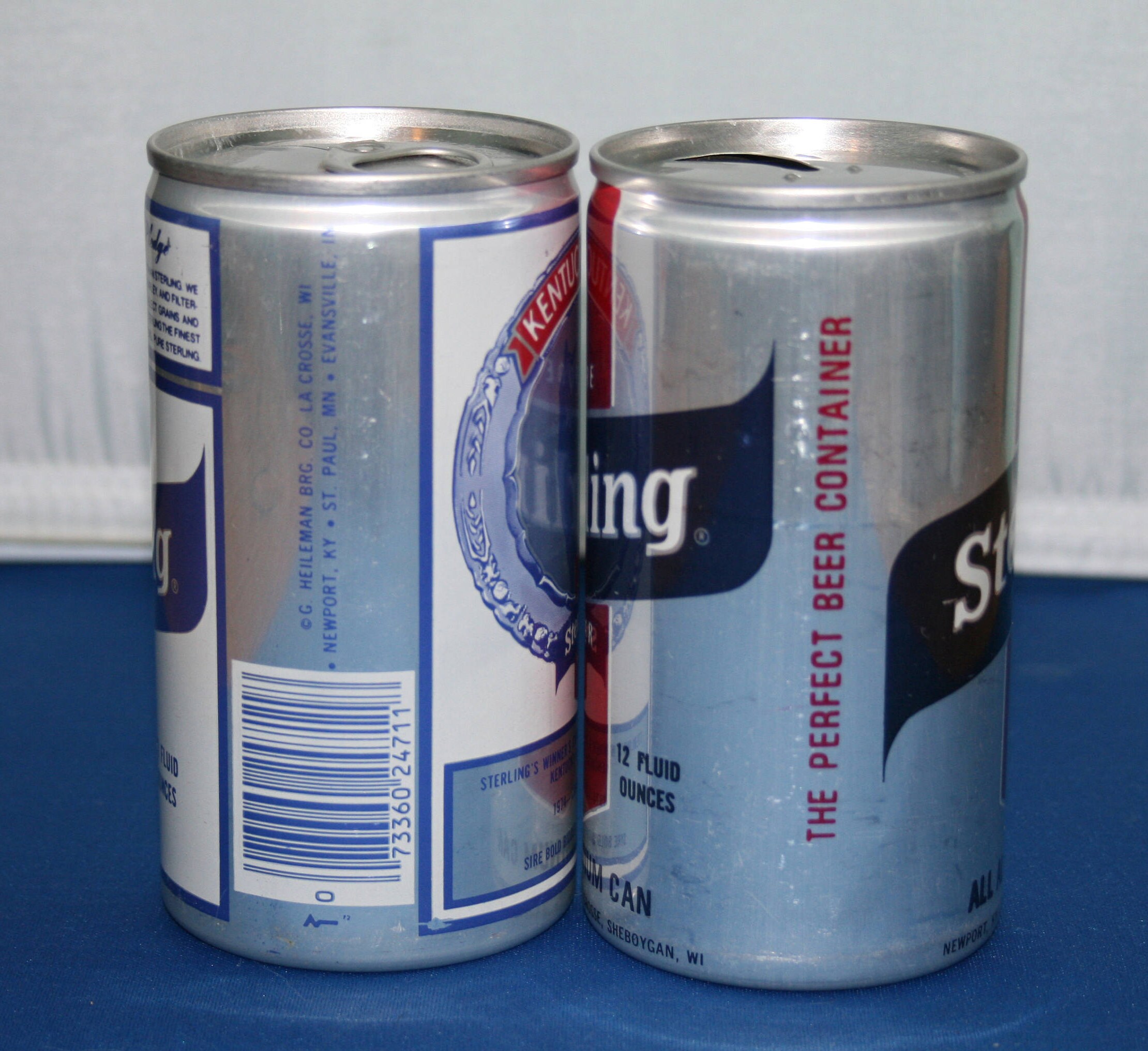 Two Vintage Pure Sterling Beer Can G. Heileman Brewing Co Aluminum Cans