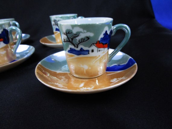 Vintage Lusterware demitasse Tea Cup And Saucer