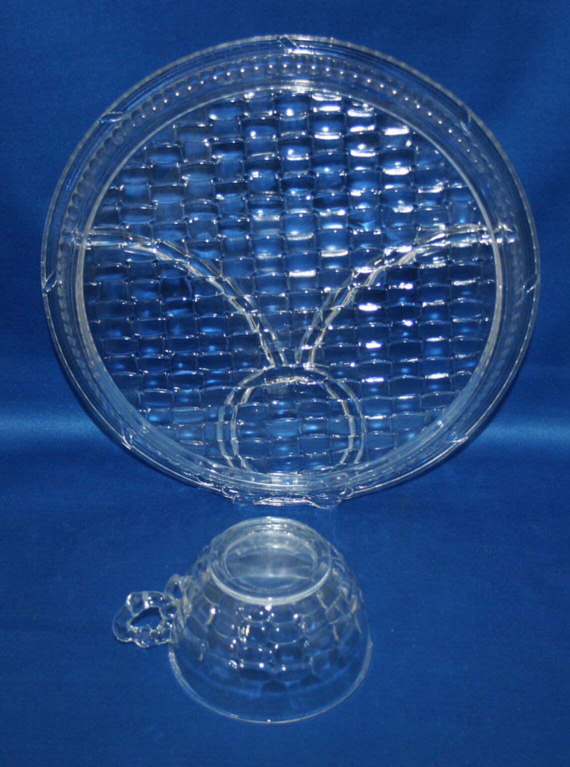 Vintage Paden Glass Co DORSET Provincial Crystal Snack Plate & Teacup