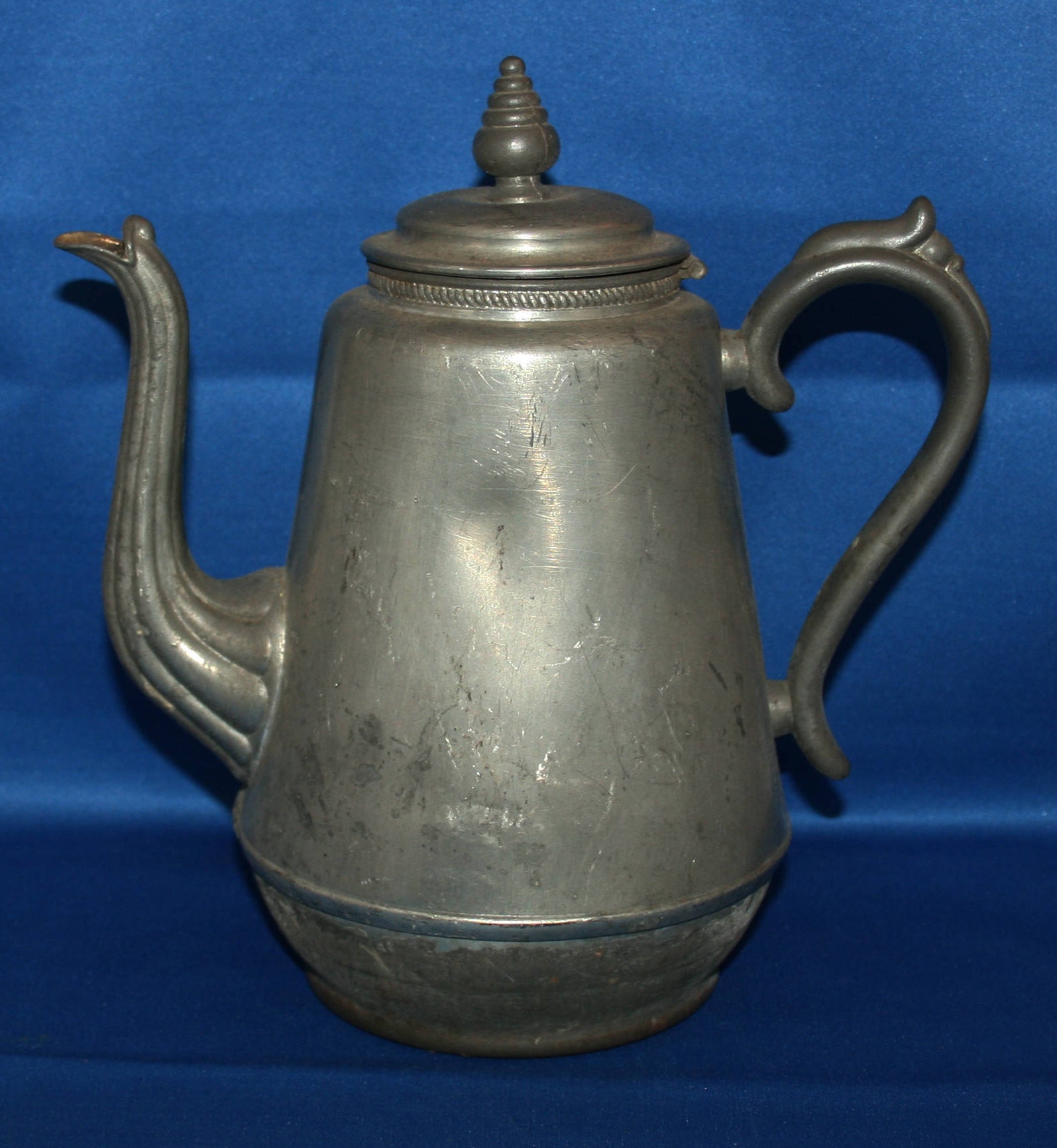 Rare Antique E.B. Manning Pewter Coffee pot 1862 Civil War Era Patent