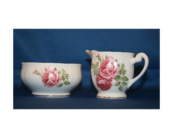 Vintage Windsor Open Sugar Bowl and Creamer Bone China made in England circa 1950’s Coffee English Tea