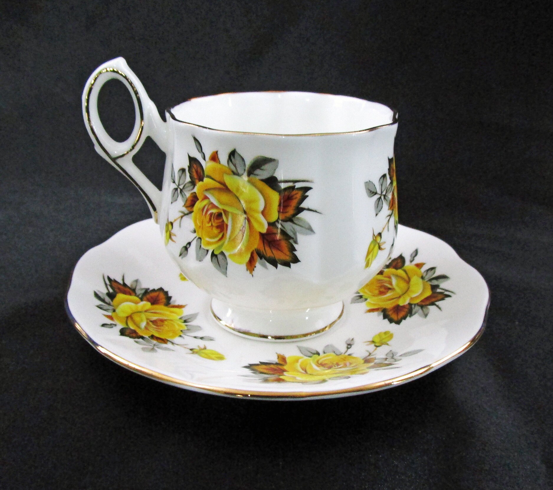 Vintage Elizabethan Teacup and Saucer Taylor and Kent Fine Bone China