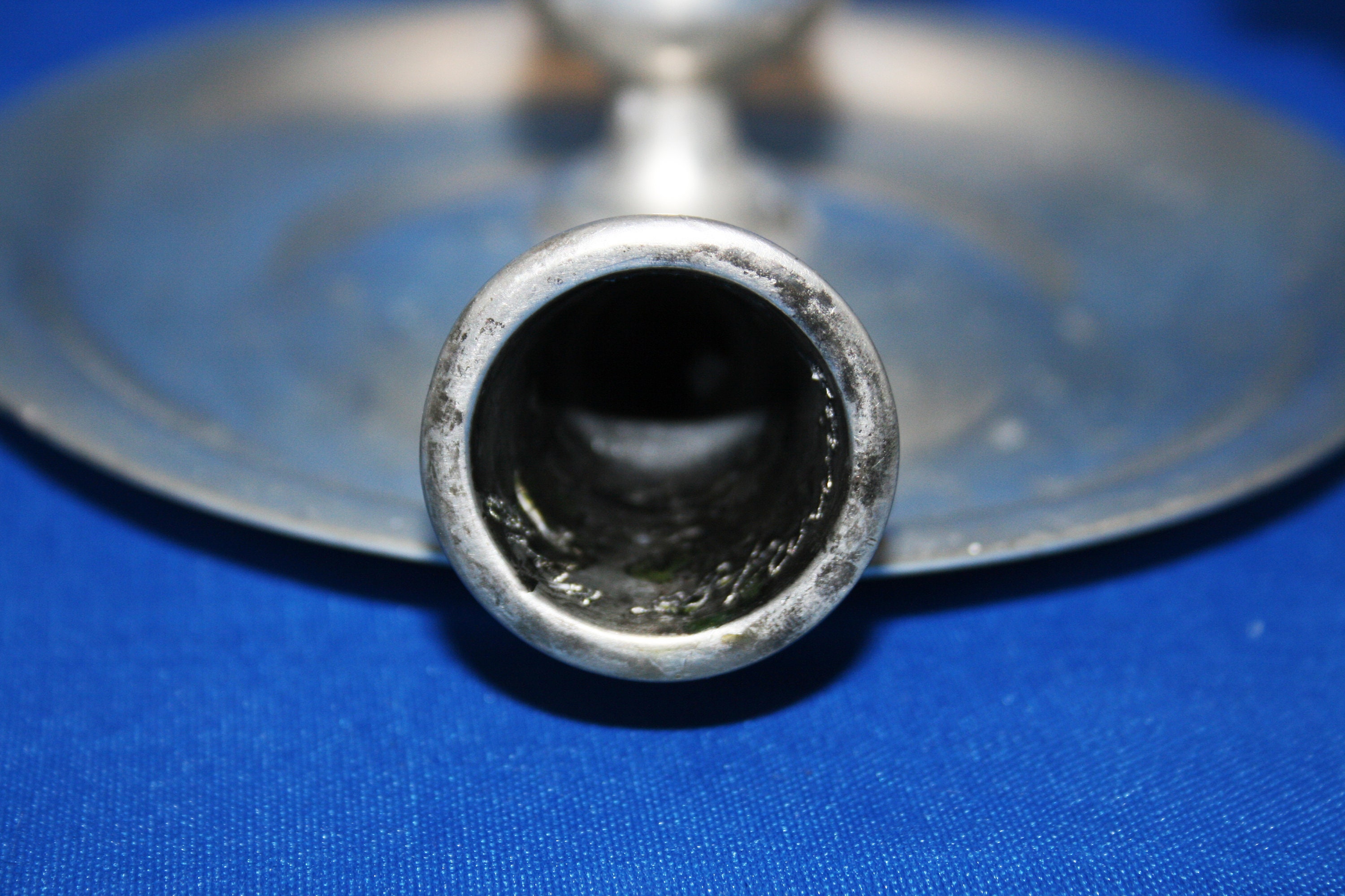 Vintage John Starvich Pewter Chamber Stick Candle Holder with Snuffer Signed Made in the USA