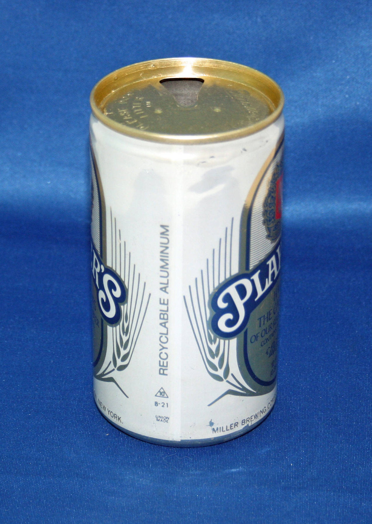 Vintage Miller Player’s Lager Beer Pull Tab Aluminum Can 12 Oz Opened