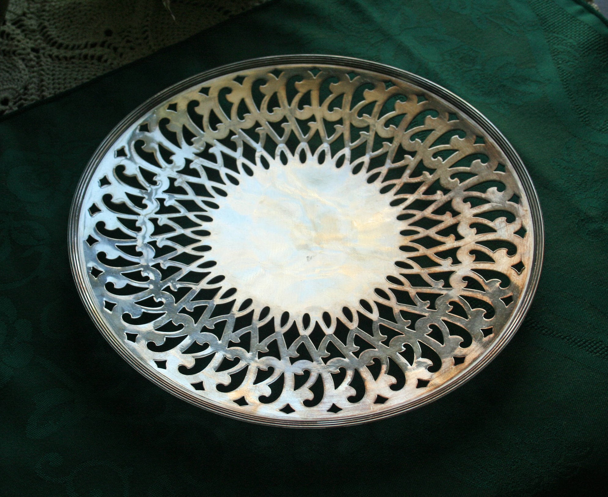 Vintage Forbes Silver Co Silverplate Pierced Cake Plate Serving Plate