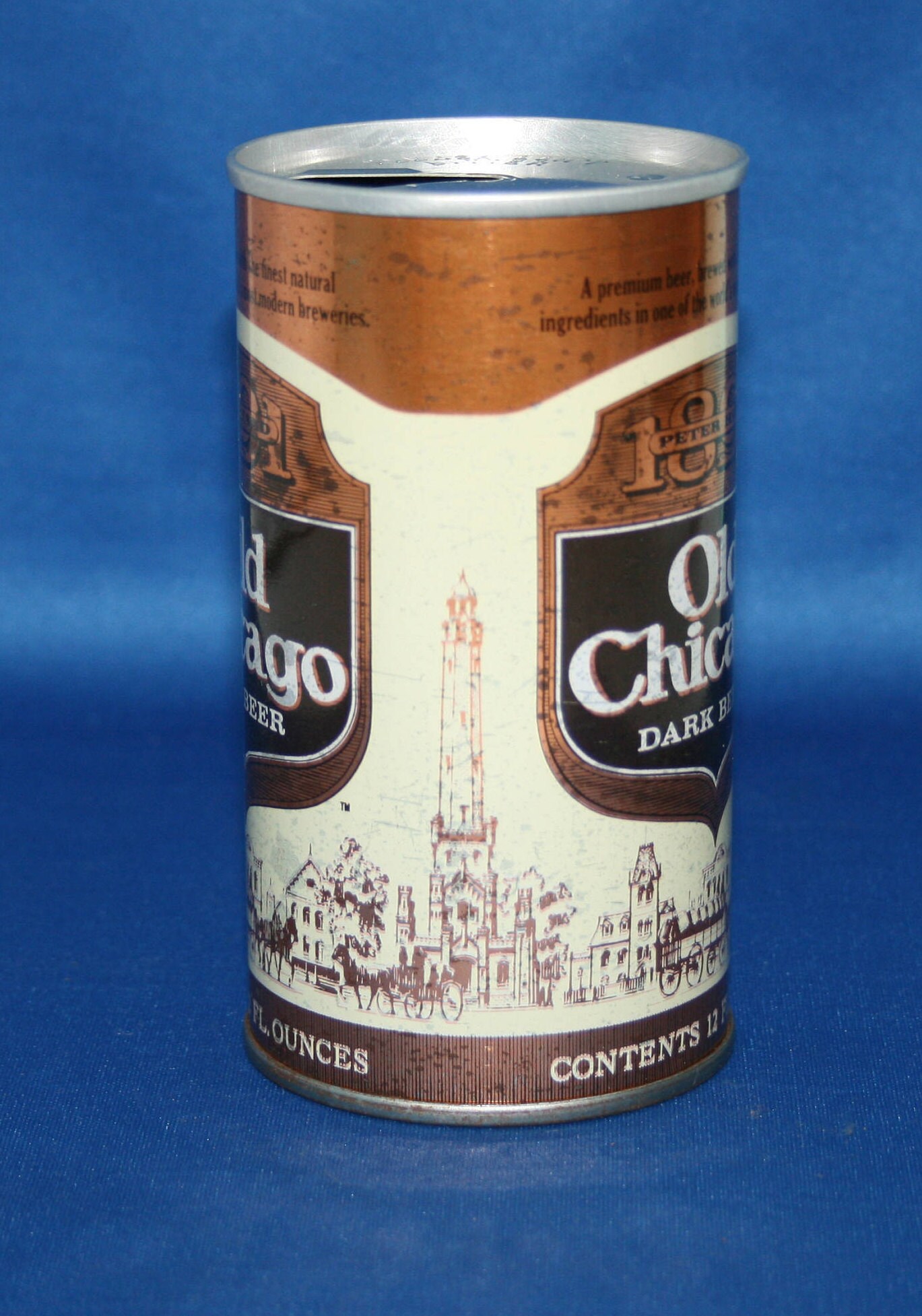 Vintage Old Chicago Dark Beer Can Pull Tab Steel Peter Hand Brewing Co 