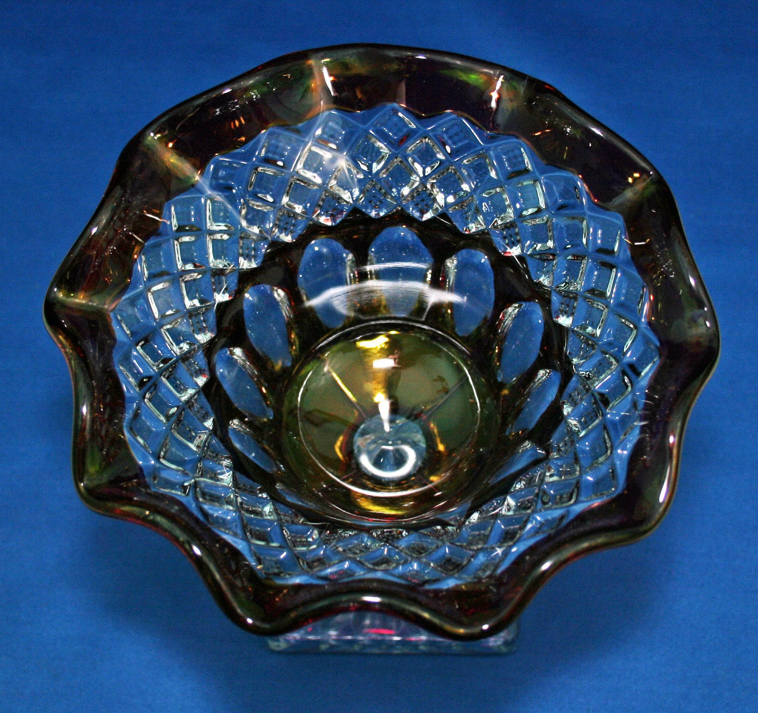 Vintage Westmoreland Waterford Crimped Ruffle Pedestal Compote Crystal