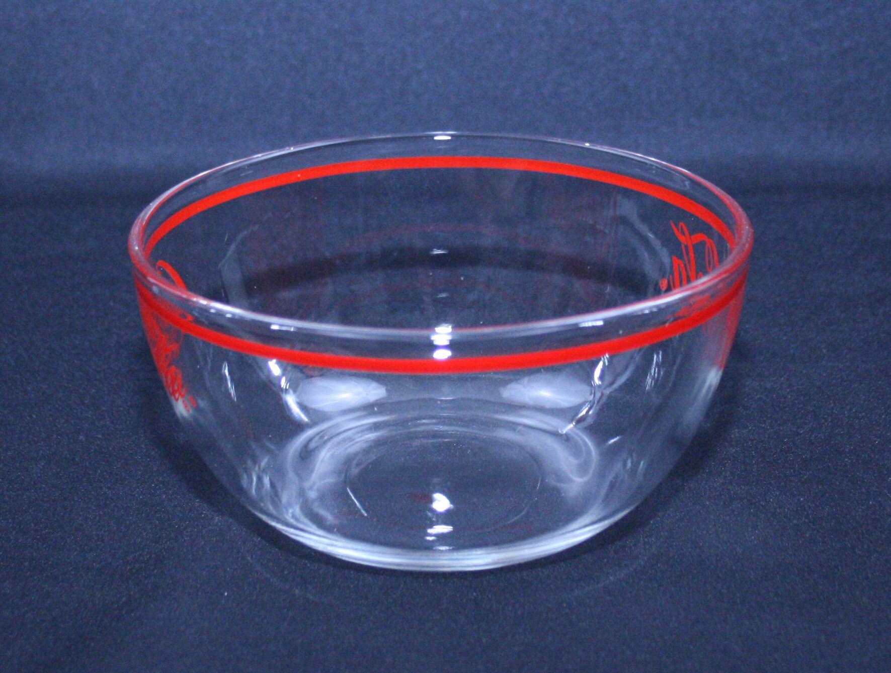 Vintage Coca Cola Clear Glass Snack Bowl by Anchor Hocking Cereal Bowl
