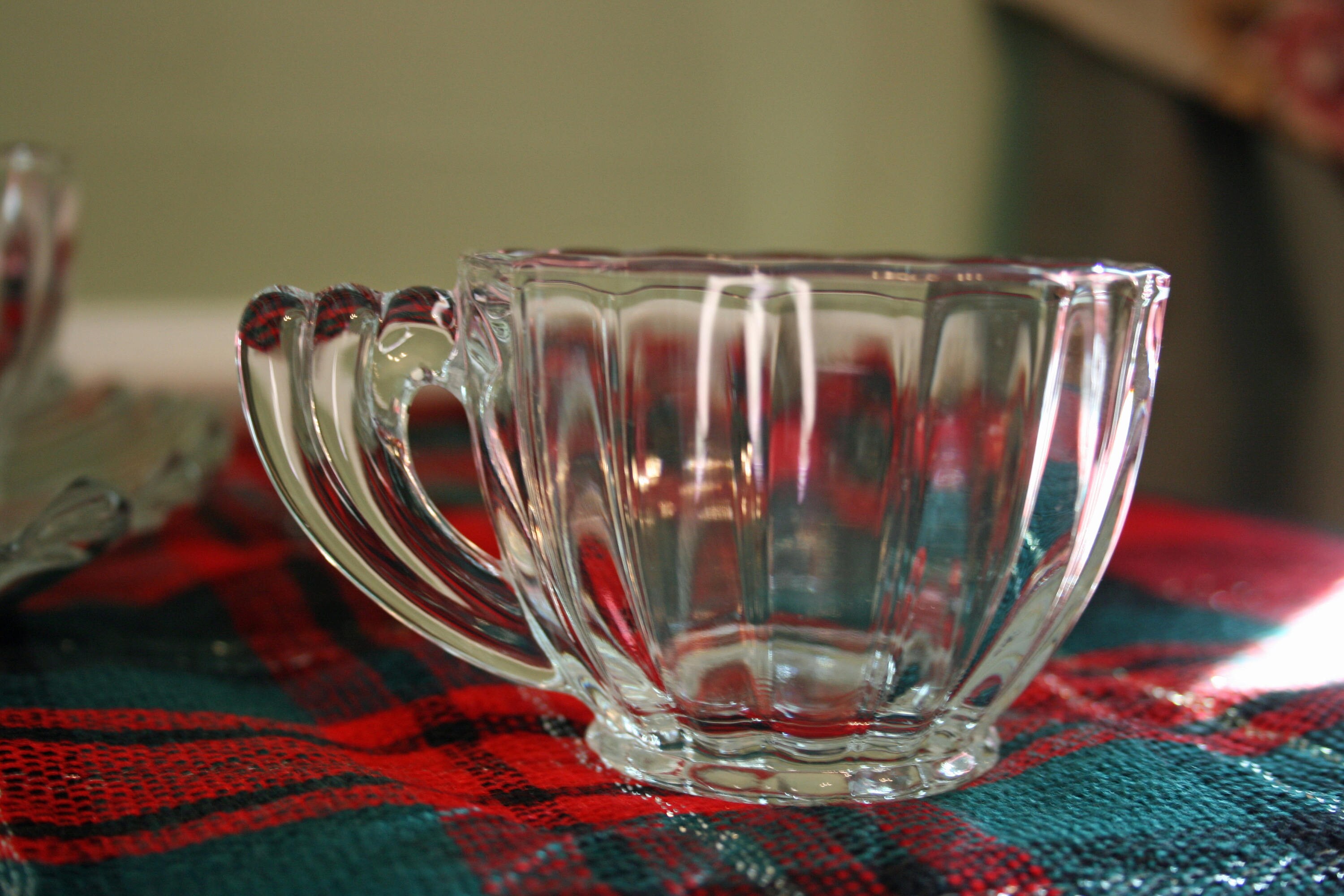 Antique Signed Heisey Crystal Glass Ridgeleigh Crystolite Punch Bowl