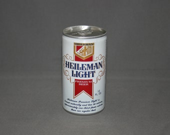 Vintage HEILEMAN Light Premium Beer Aluminum Beer Can Pull Tab Unopened & Empty Collectible Bar Memorabilia Barware Advertisement Breweriana