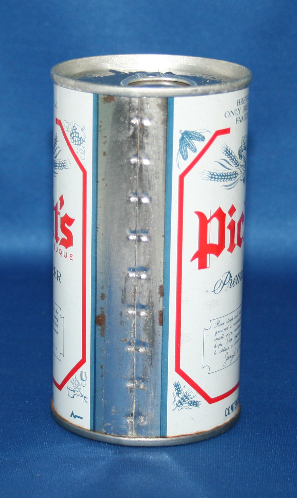 Vintage Pickett's Premium Beer Steel Can Pull Tab Unopened Dubuque Iowa
