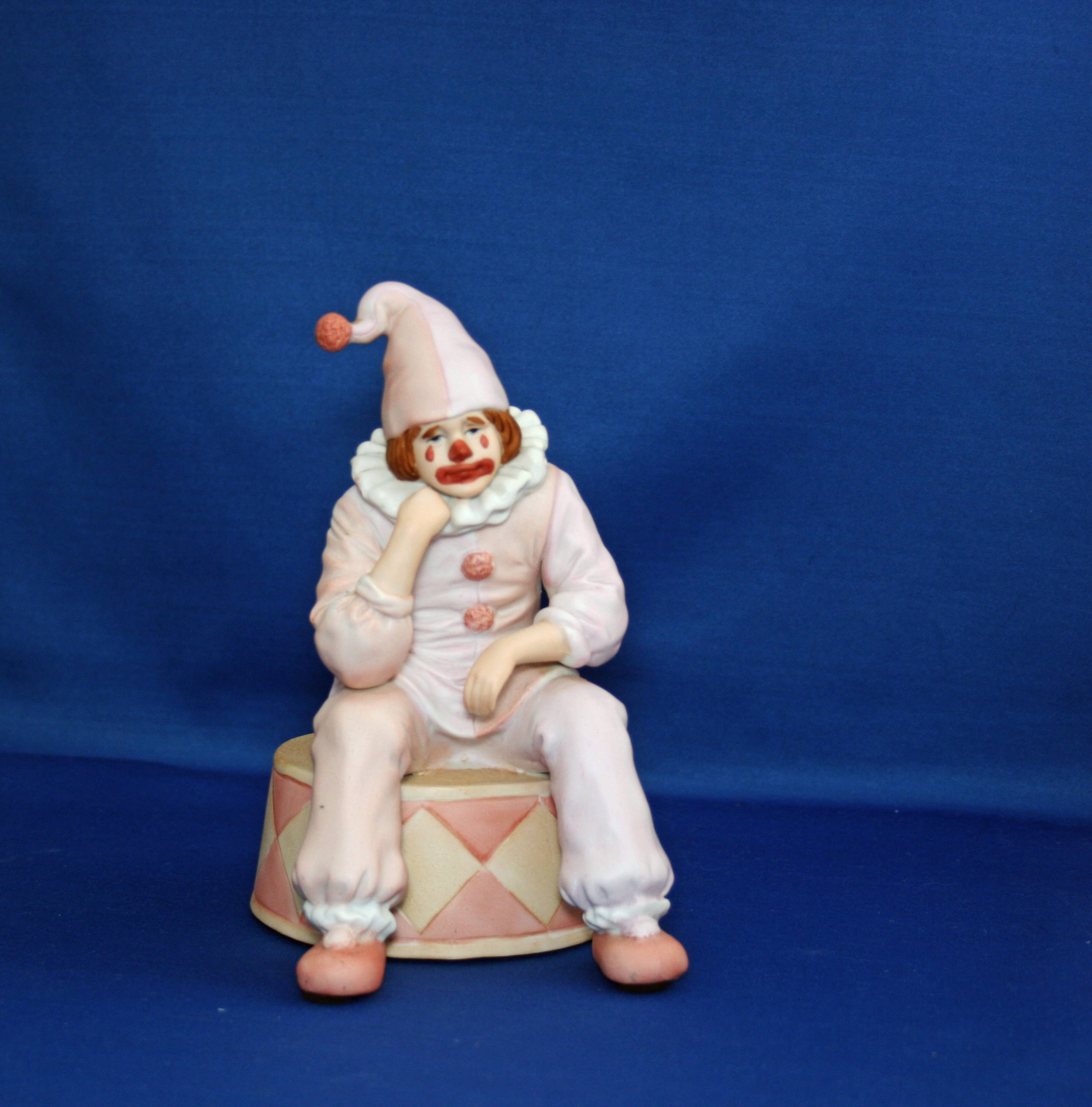 Vintage Enesco Sad Clown Music Box plays Send in the Clowns dated 1983