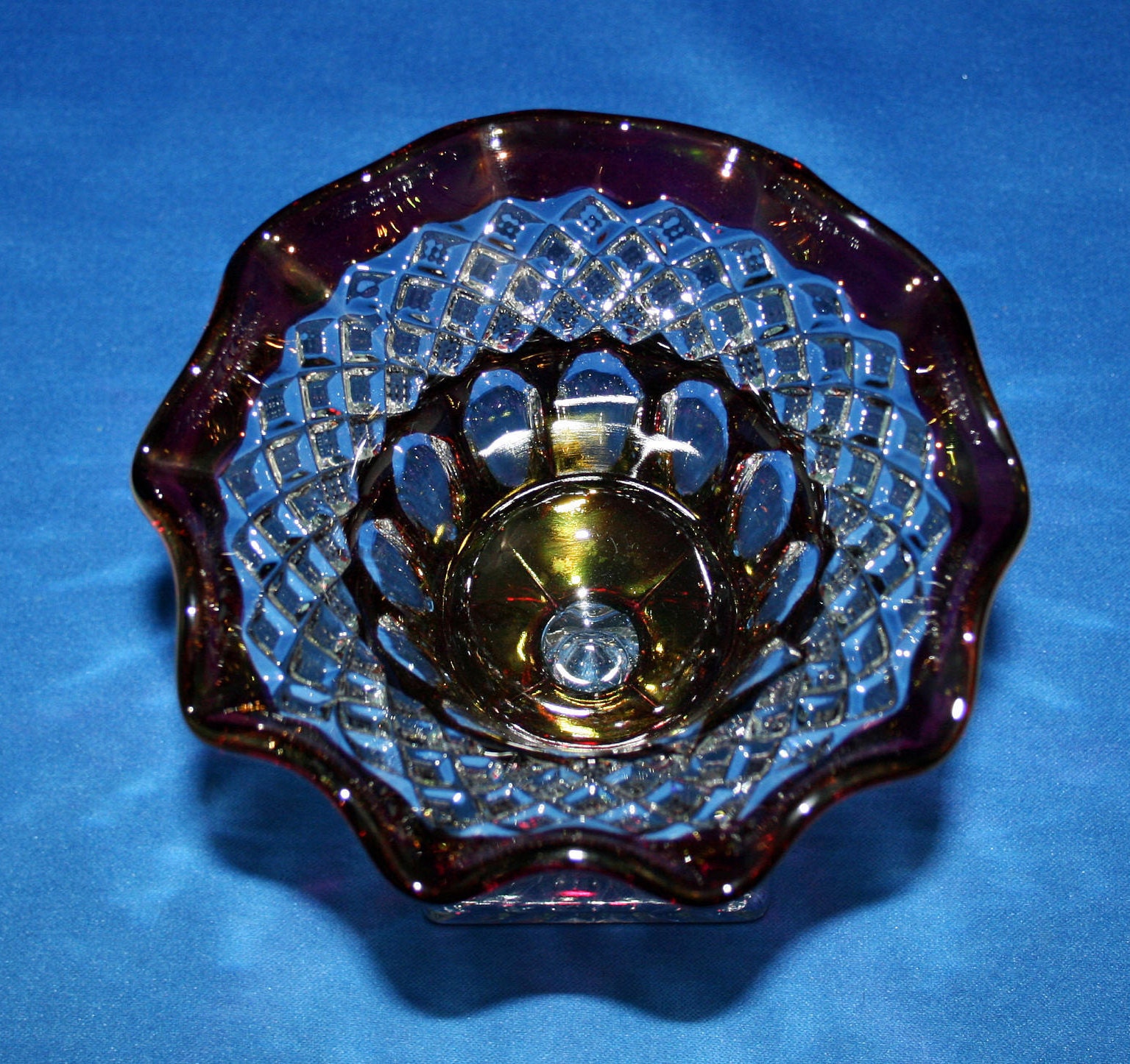 Vintage Westmoreland Waterford Crimped Ruffle Pedestal Compote Crystal