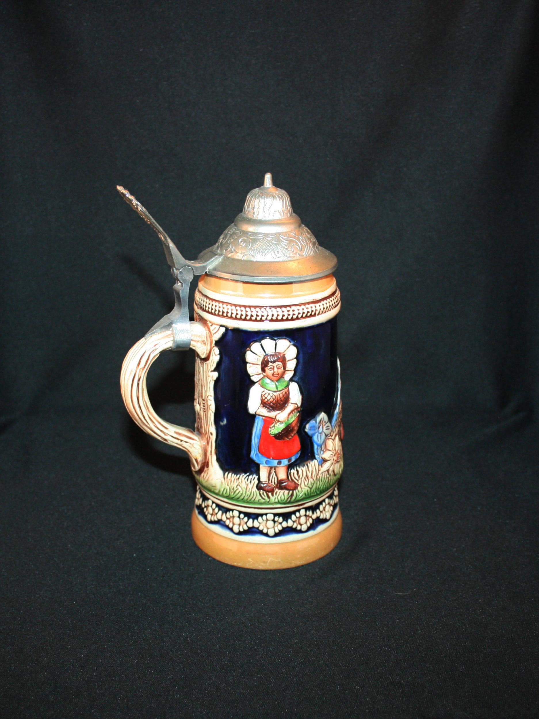 Vintage KING Alphorn Alpine Horn Beer Stein German Commemorating