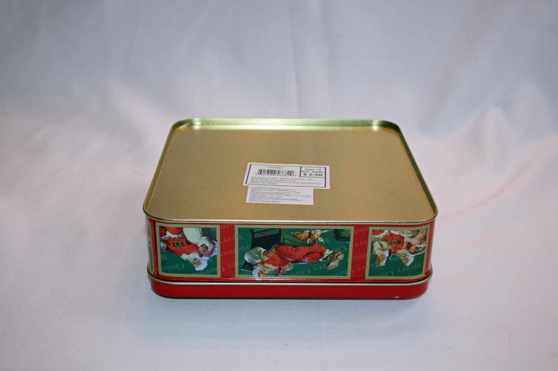 Vintage Coca-Cola Christmas Santa Tin Collectors Tin Coca Cola Collectible Coke Memorabilia Ephemera Storage Box Tin image 7