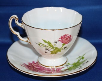 Vintage Adderley Teacup and Saucer Chrysanthemum Fine Bone China Made in England #H606 Porcelain Tea Cup English Tea