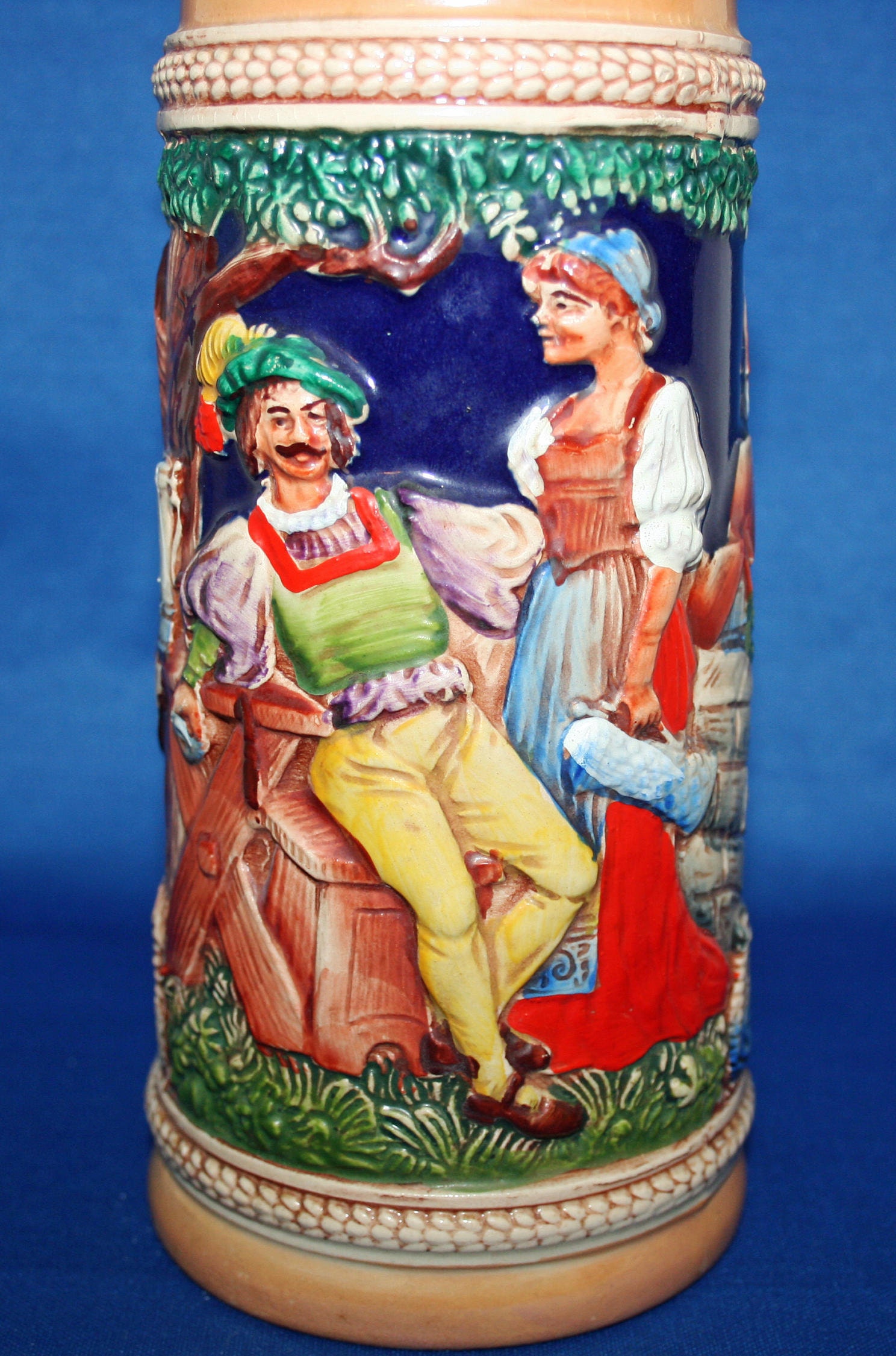 Vintage Gerz Barmaid Country Scene German Stein Stoneware Hand Painted