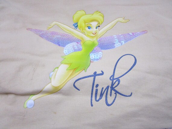 Vintage Disney Tink Tan Canvas Zippered Tote Bag,… - image 3