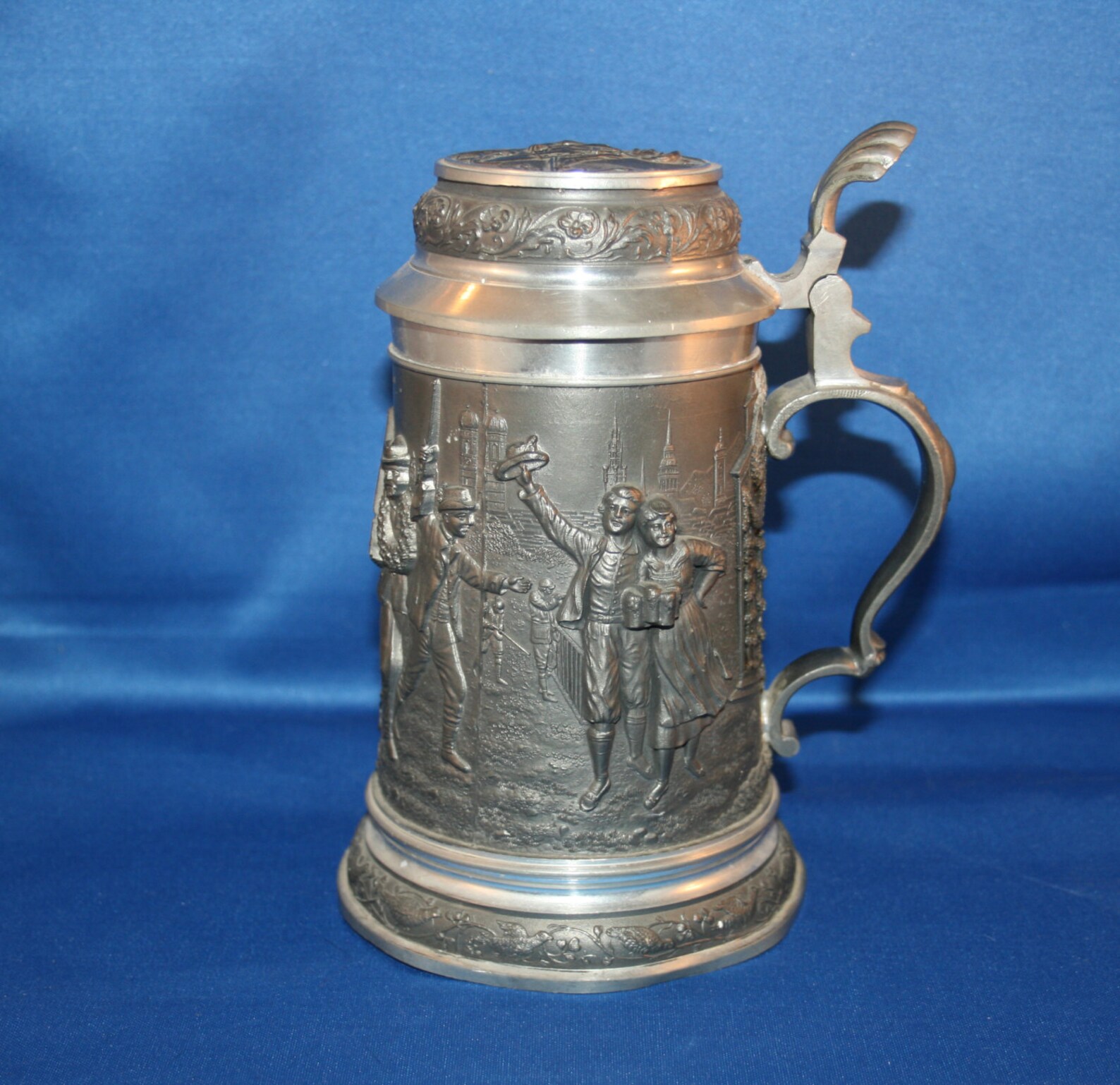 Vintage German Handwerks Siegel Pewter Lidded Beer Stein with Etsy