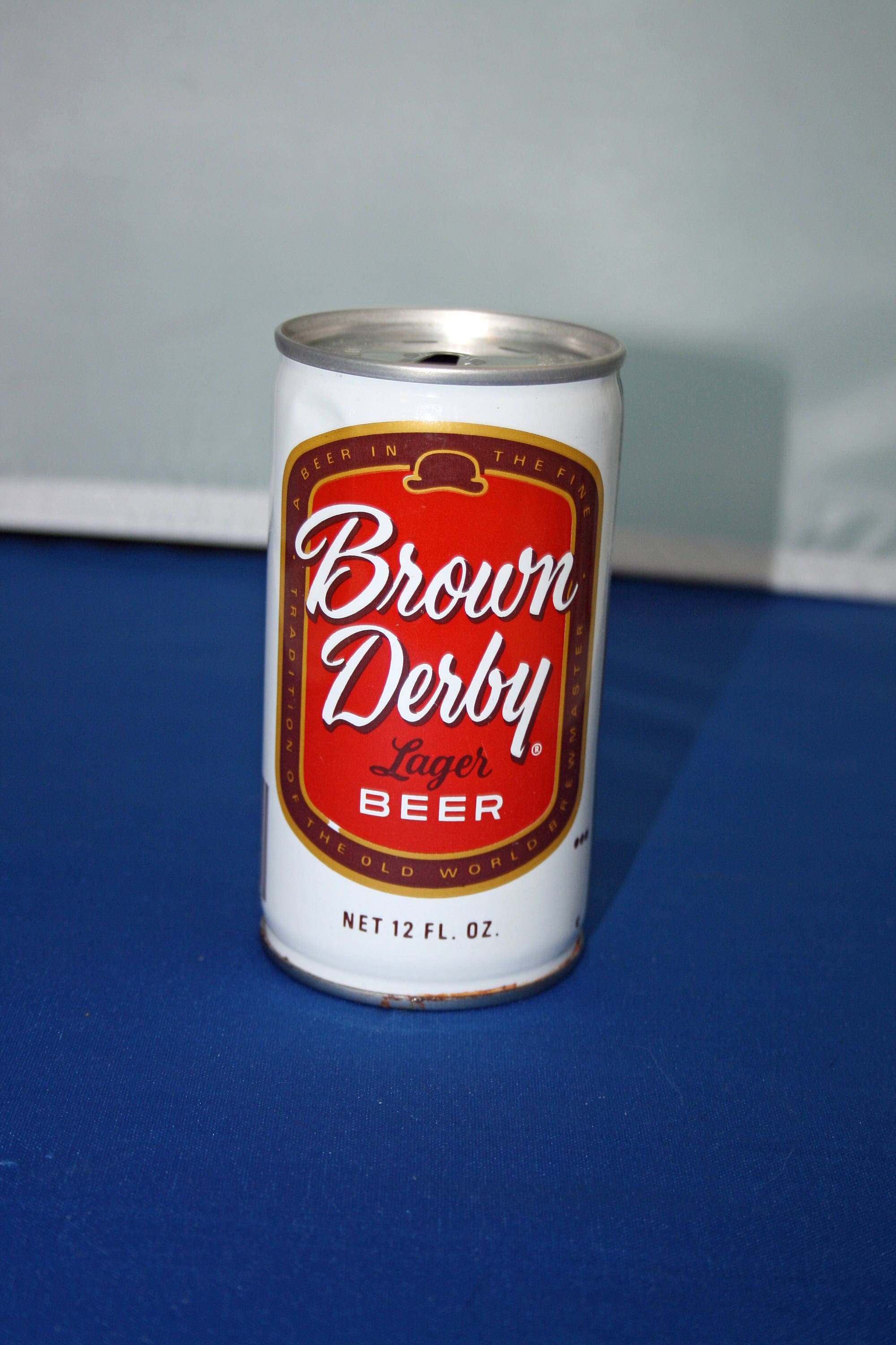 Vintage Brown Derby Lager Beer Can Steel Pull Tab Opened Empty Etsy