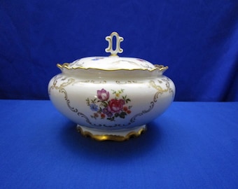 Vintage Reichenbach Lidded Vegetable Serving Dish Floral Made in GDR East Germany Porcelain Covered Bowl Fine China