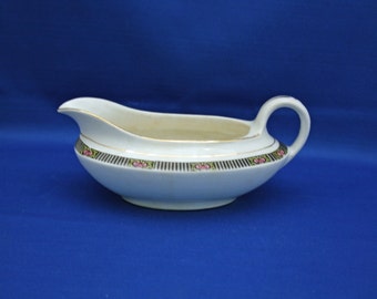 RARE Antique Boston Pottery Co Gravy Boat  circa 1890's  sauciere Gravy Dish Akron Stoneware Sauce Boat Serving Dish Tableware