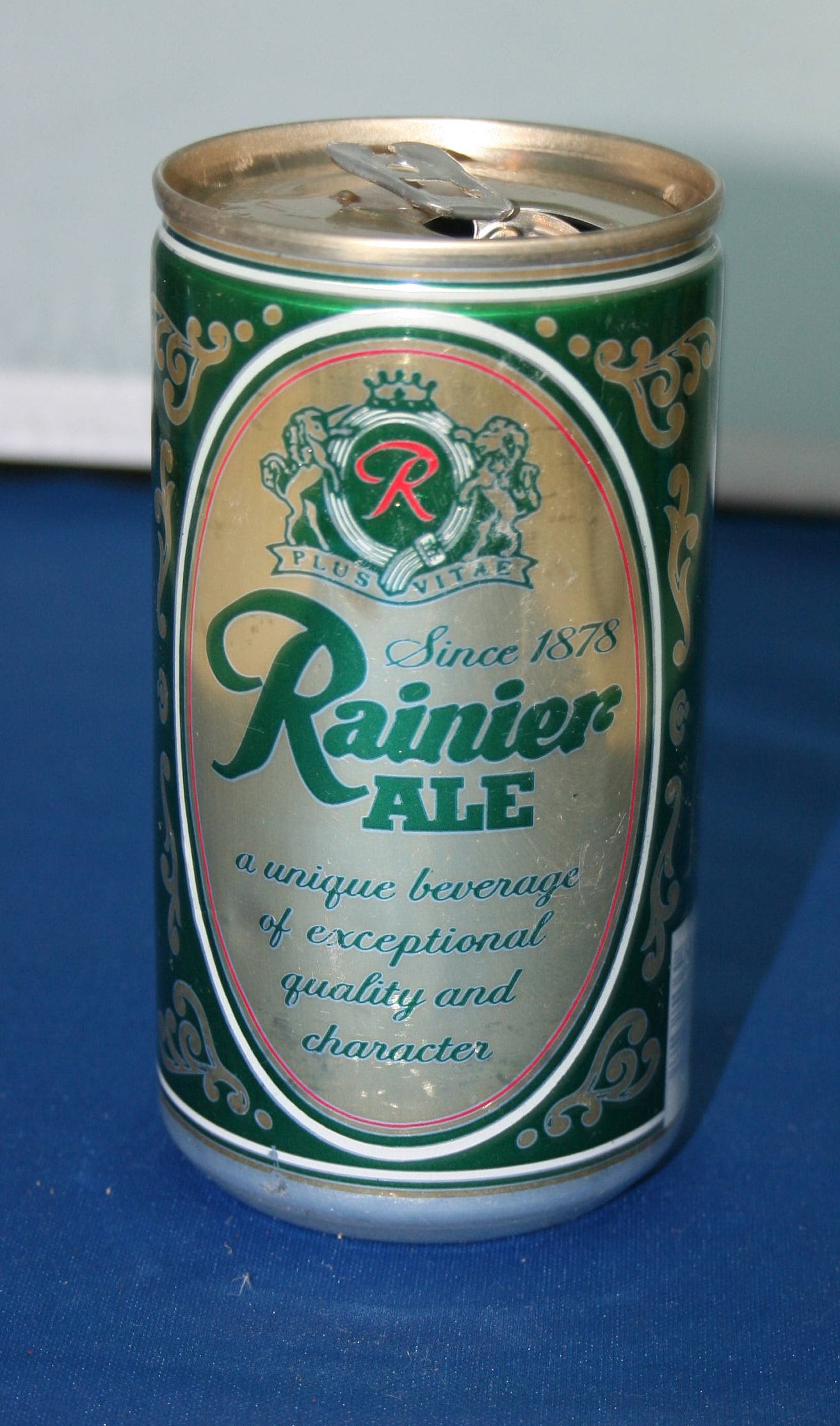 Vintage Rainier Ale Beer Can Opened Safety Tab 12 Oz Rainier Brewing Co