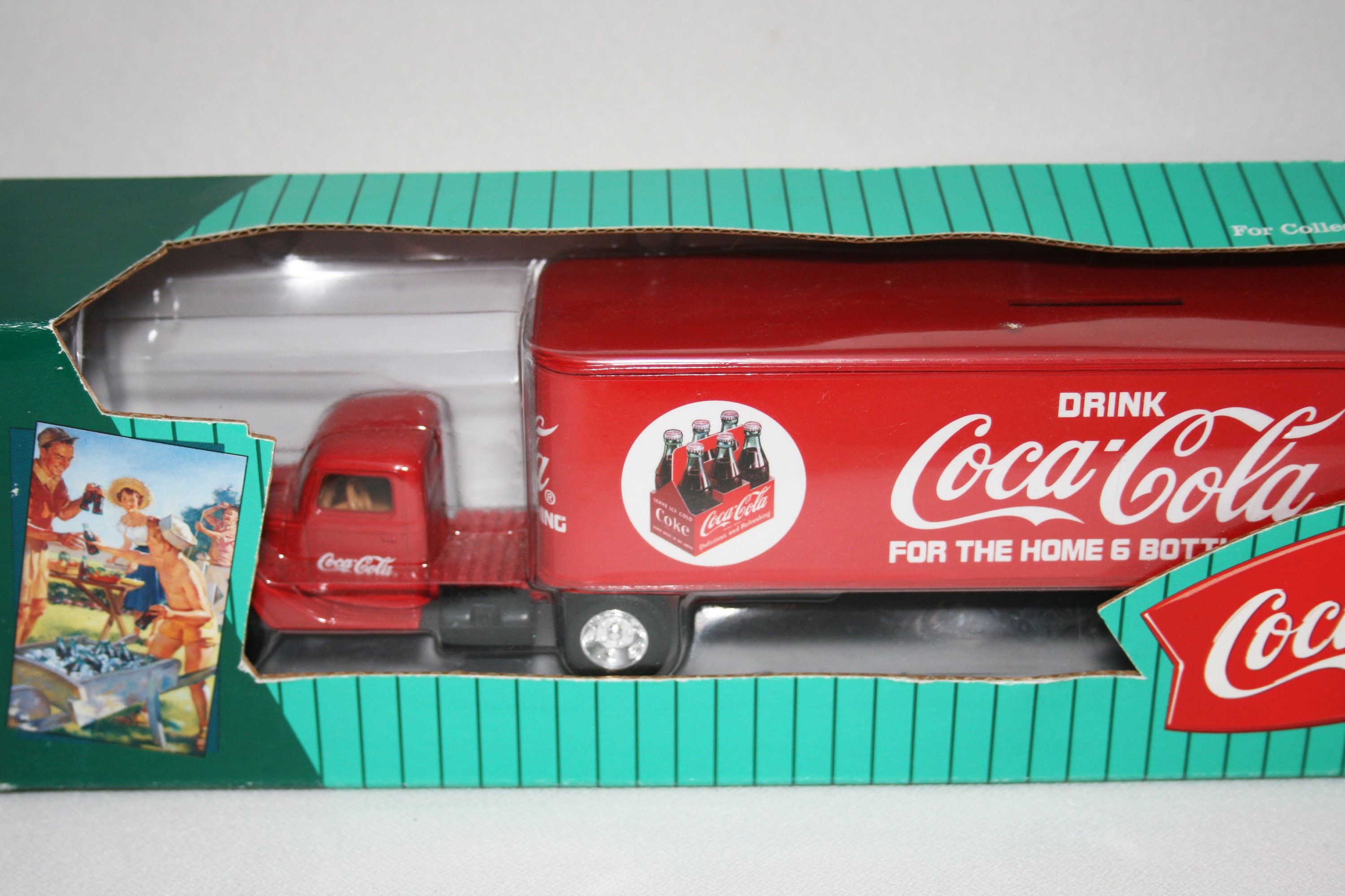 ERTL Coke-Coca-Cola-1920 Die-Cast-Coin-Bank-1991 Truck-Seasons-Greetings GA-3015 