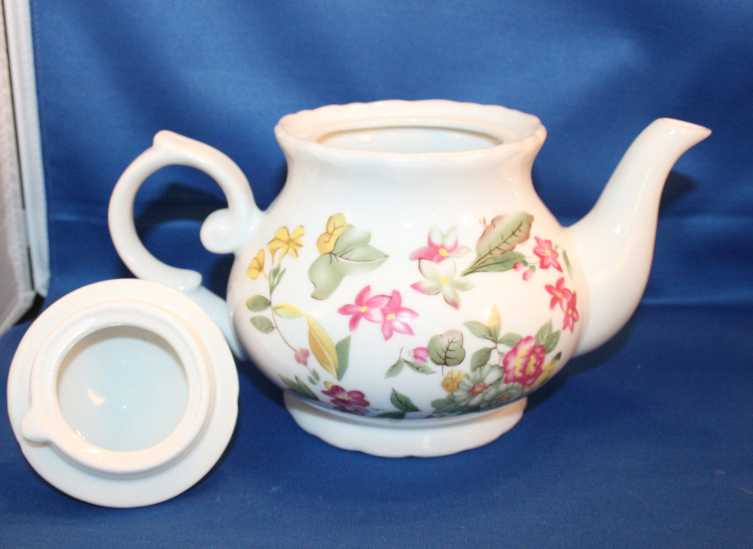 Vintage Porcelain Floral Teapot Delicately Designed Floral Ceramic Tea