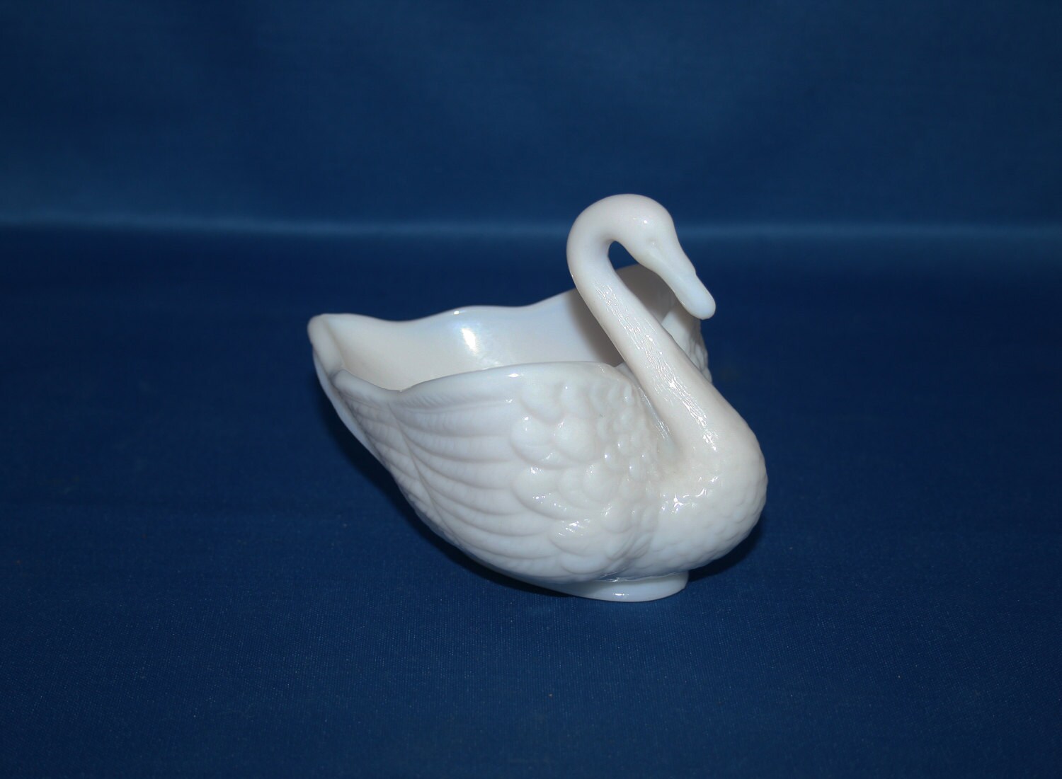 Vintage Imperial Glass Co Milk Glass Swan Dish MARKED circa 1950's white  planter nut dish candy dish trinket dish bowl
