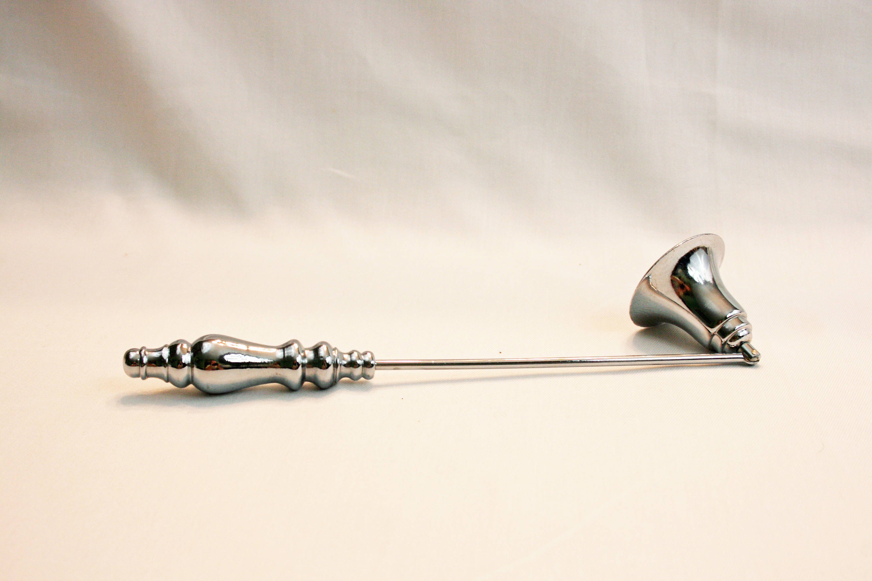 Vintage Heavy Hinged Bell Candlestick Candle Snuffer Silver tone Finish