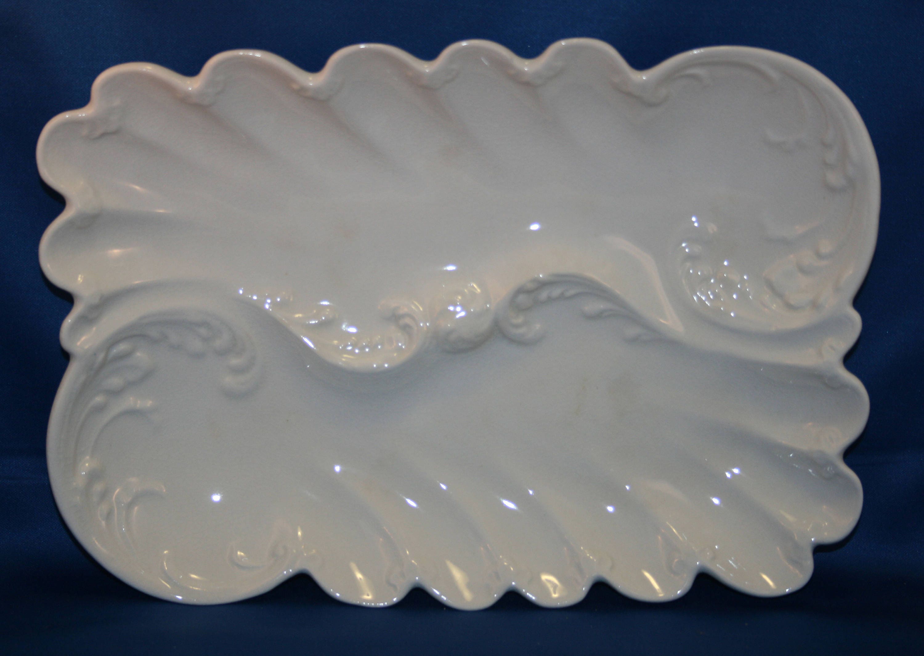 Vintage White Rectangular Dresser or Serving Dish Plate Porcelain